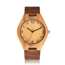 New arrival japanese movement wristwatches genuine leather bamboo wooden watches for men and women christmas gifts